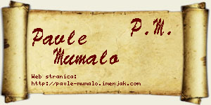 Pavle Mumalo vizit kartica